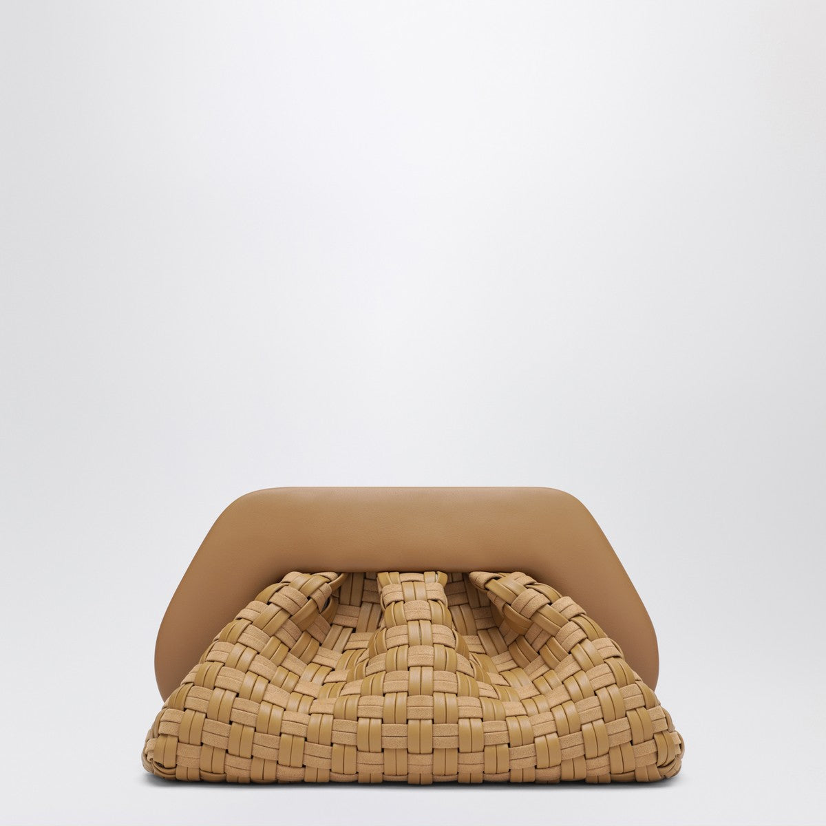 THEMOIRè Woven clutch Tia in biscuit color