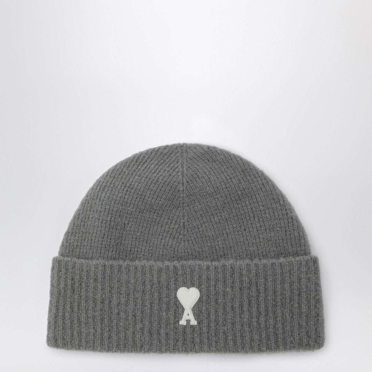 Ami Paris Ami de Coeur grey wool beanie