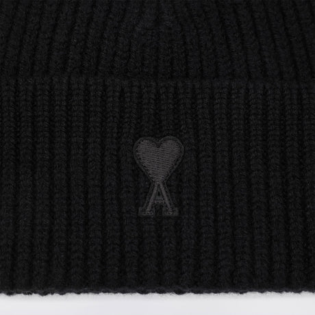Ami Paris Ami de Coeur black wool hat