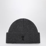 Ami Paris Ami de Coeur grey wool beanie
