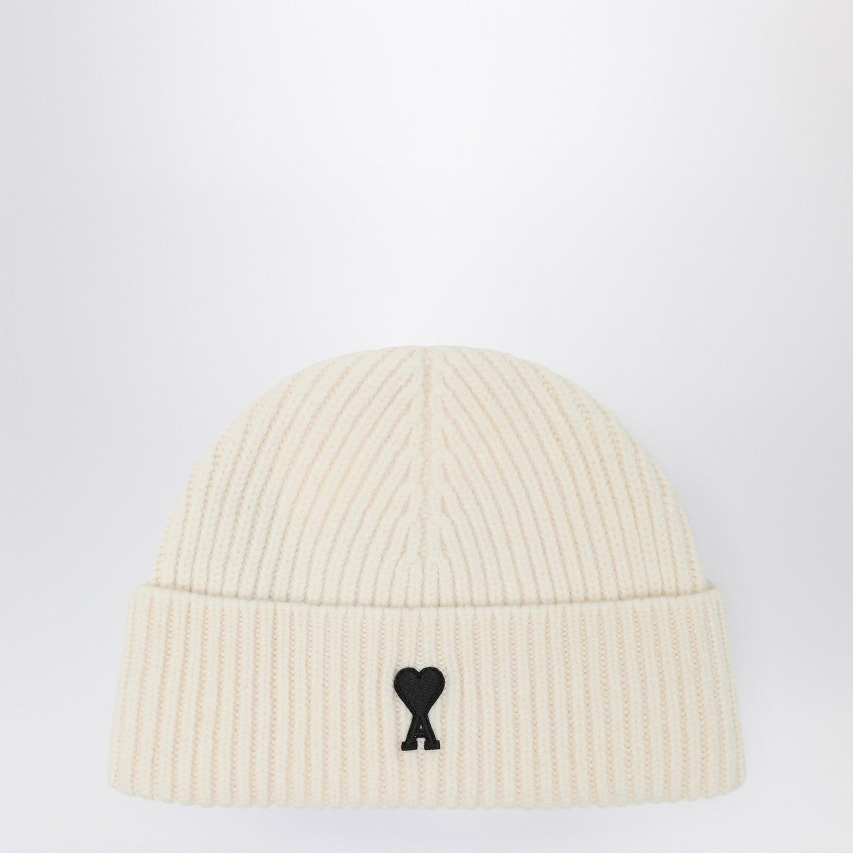 Ami Paris White wool Ami De Coeur beanie