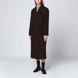 Dunst Brown single-breasted wool-blend coat