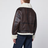 Dunst Brown faux-leather shearling-effect coat