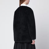 Dunst Black shearling-effect fabric jacket