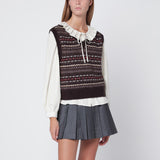 Dunst Brown wool blend waistcoat