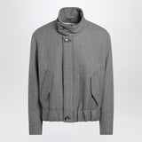Ami Paris Grey/ivory bomber jacket in wool blend