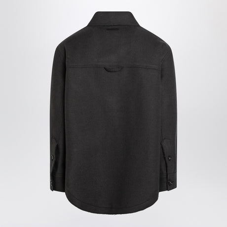 Ami Paris Anthracite grey wool shirt with pockets