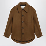 Ami Paris Hazelnut wool shirt with pockets