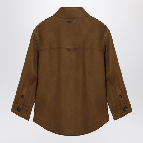 Ami Paris Hazelnut wool shirt with pockets