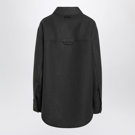 Ami Paris Anthracite grey wool shirt with pockets