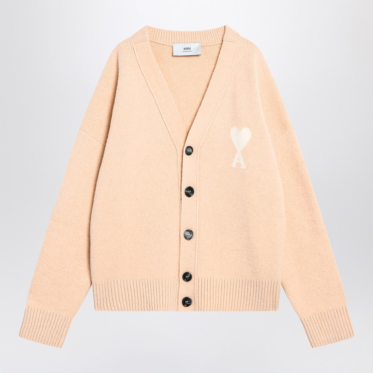 Ami Paris Light beige wool cardigan Ami De Coeur