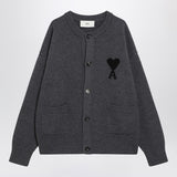 Ami Paris Grey Ami De Coeur cardigan