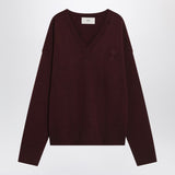 Ami Paris Cherry-coloured wool and cashmere sweater Ami De Coeur