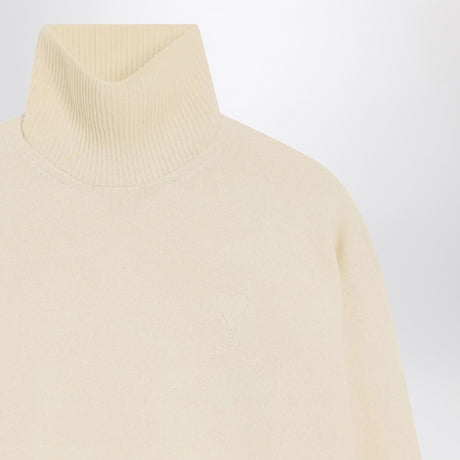 Ami Paris Ivory Ami De Coeur turtleneck sweater