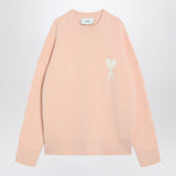 Ami Paris Powder pink wool blend sweater Ami De Coeur