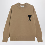 Ami Paris Camel Ami De Coeur sweater in wool
