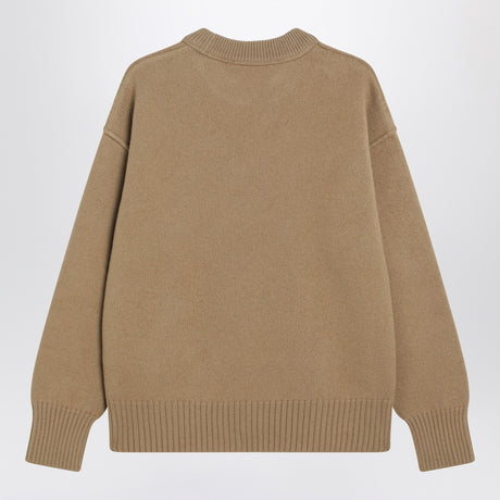 Ami Paris Camel Ami De Coeur sweater in wool