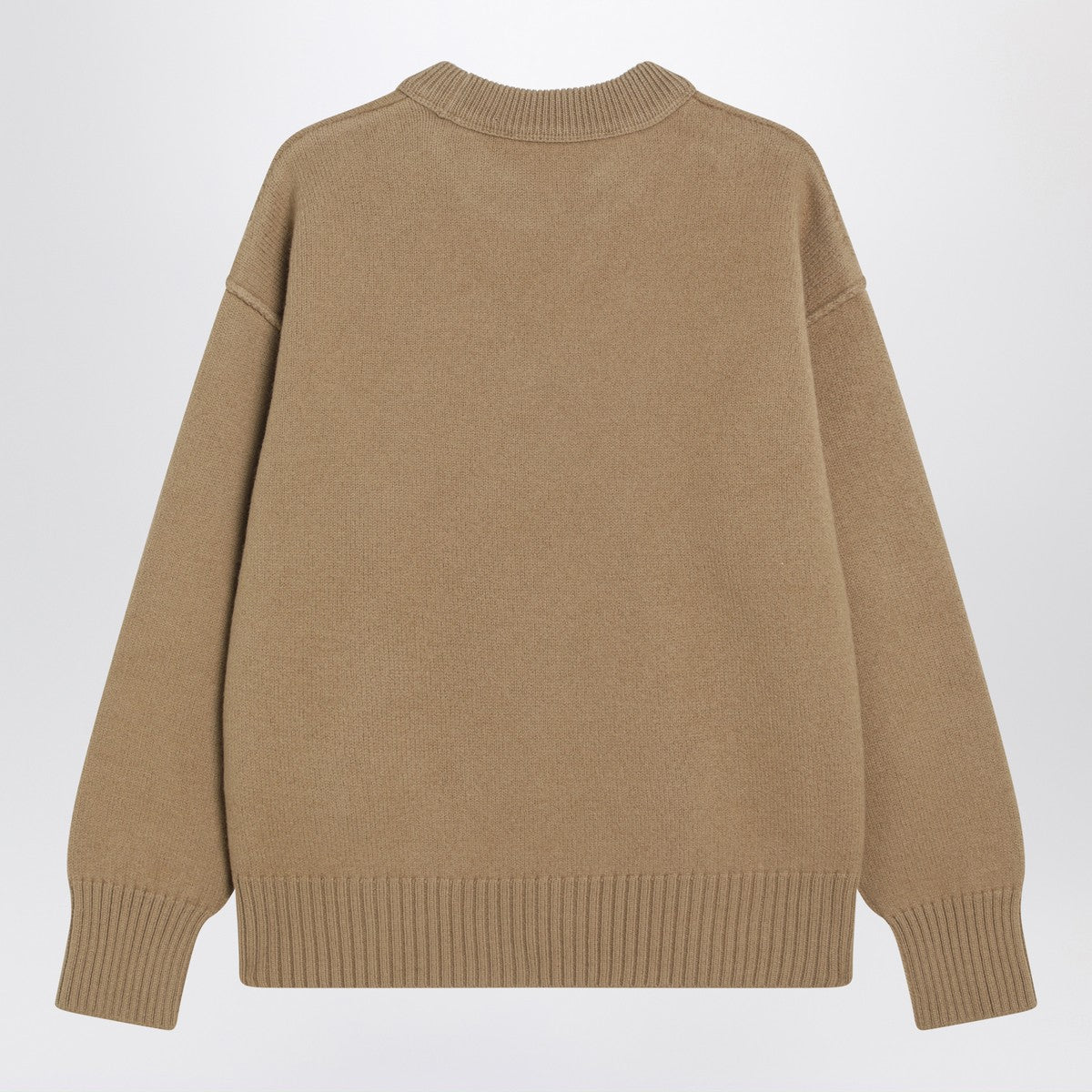 Ami Paris Camel Ami De Coeur sweater in wool