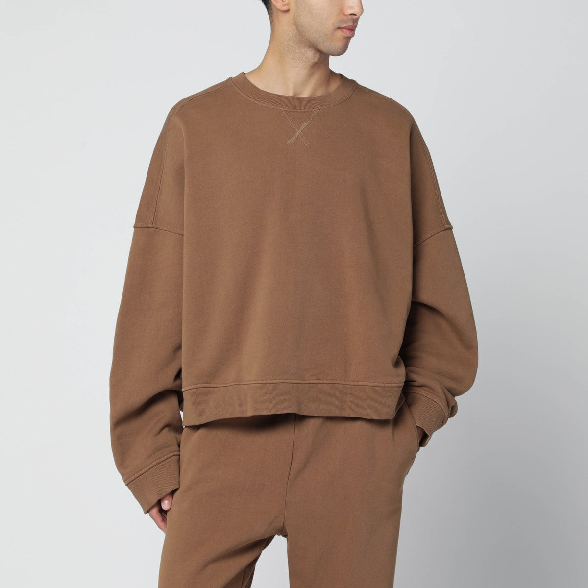 Entire Studios Brown cotton crewneck sweatshirt
