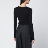 Entire Studios Black crewneck cotton-blend top