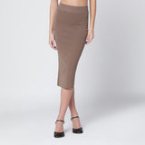 Entire Studios Light brown viscose-blend midi skirt