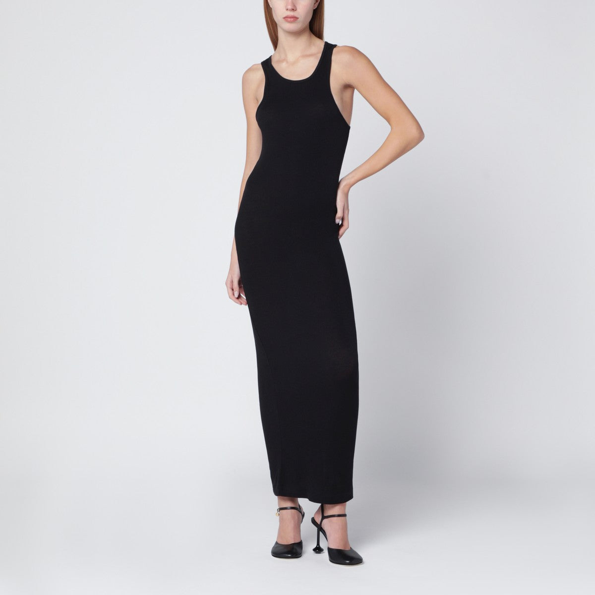 Entire Studios Black sleeveless cotton-blend dress