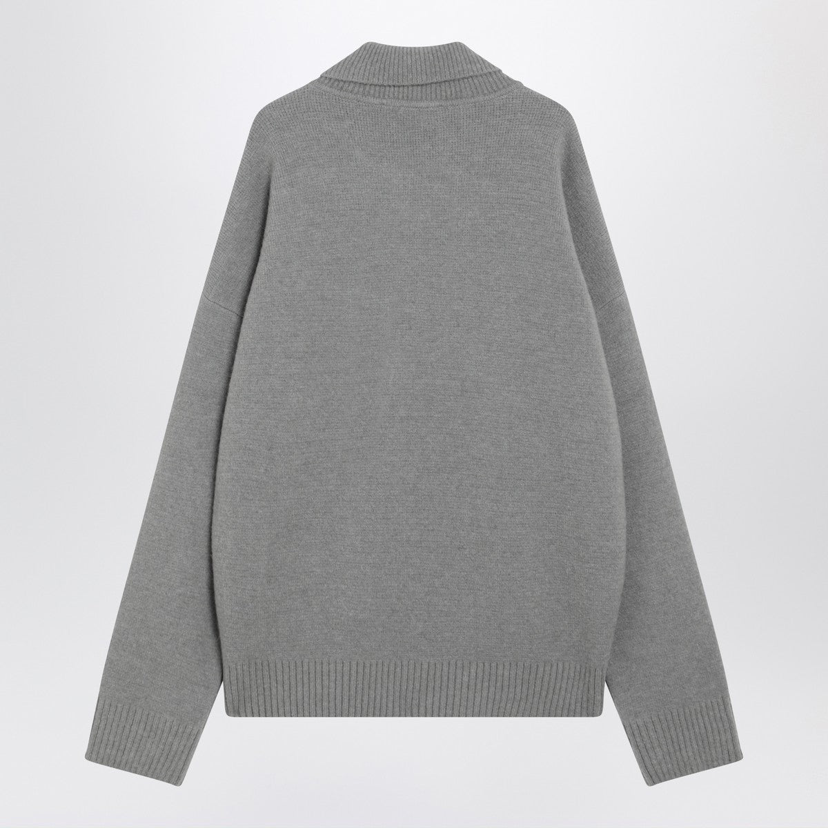 Ami Paris Ami De Coeur grey polo sweater