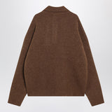 Ami Paris Ami De Coeur polo sweater in hazelnut color