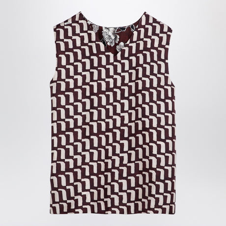 MAX MARA TIMELESS Reversible patterned silk camisole top