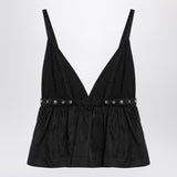 GANNI Black duchesse top with strap