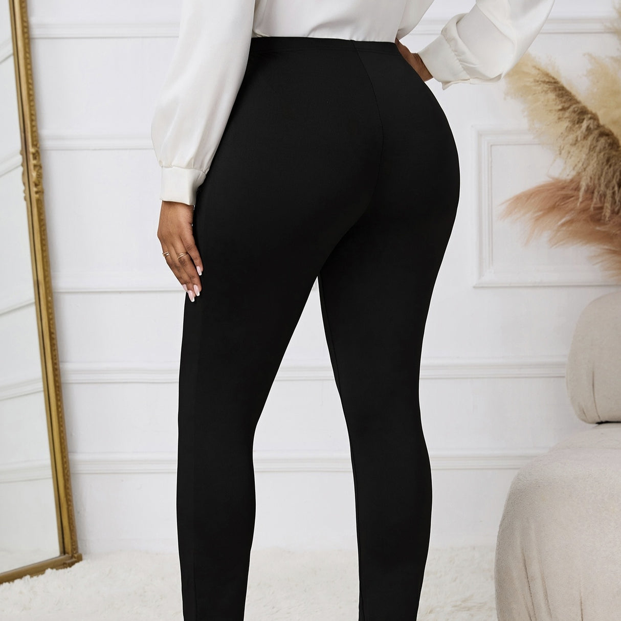 Ladies' Buttoned Pants With Slit At The Hem For Slimming And Slimming, Commuting Daily Pants, Long Pants