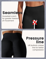 Yoga Pants - Cropped High-waisted Seamless Solid Color Yellow-brown