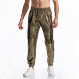 Men's New Round Wave Bronzing Hip Hop Glossy Casual Pants Men