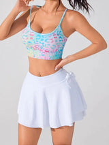 Women's Summer New Cross Thin-Strap Floral Print Daily Sports Bra