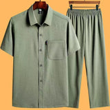 Loose ICE Cotton Two-piece Pocket Shirt