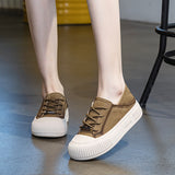 Female Cowhide Platform Soft Bottom Casual Shoes