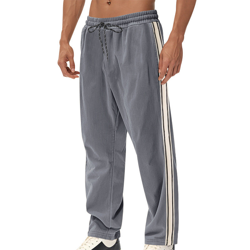 Men's Simplicity Side Stripe Leisure Loose Track Pants